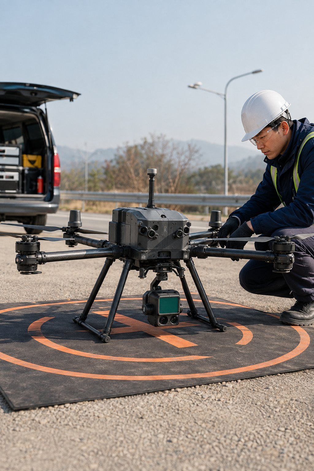 Zenmuse L3를 탑재한 DJI Matrice 400 드론측량 기체