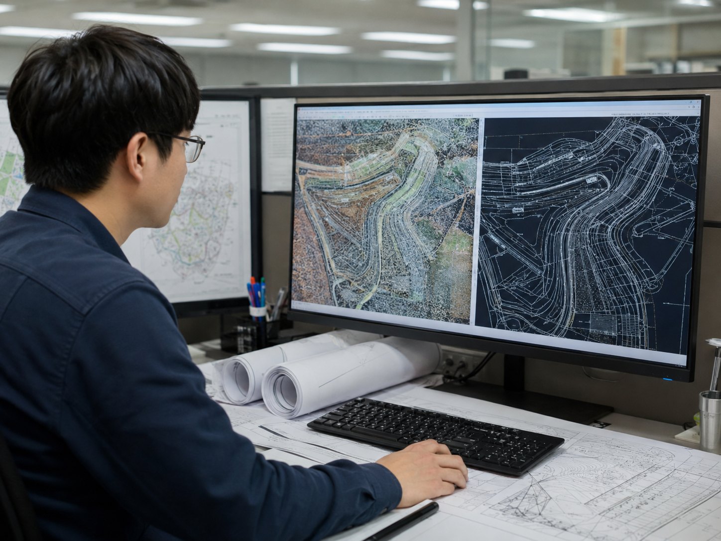국내 현장 드론 측량 CAD 도면화